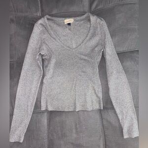 Heather Gray ribbed top